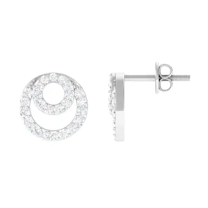 1 CT Cubic Zirconia Geometric Stud Earrings in Gold