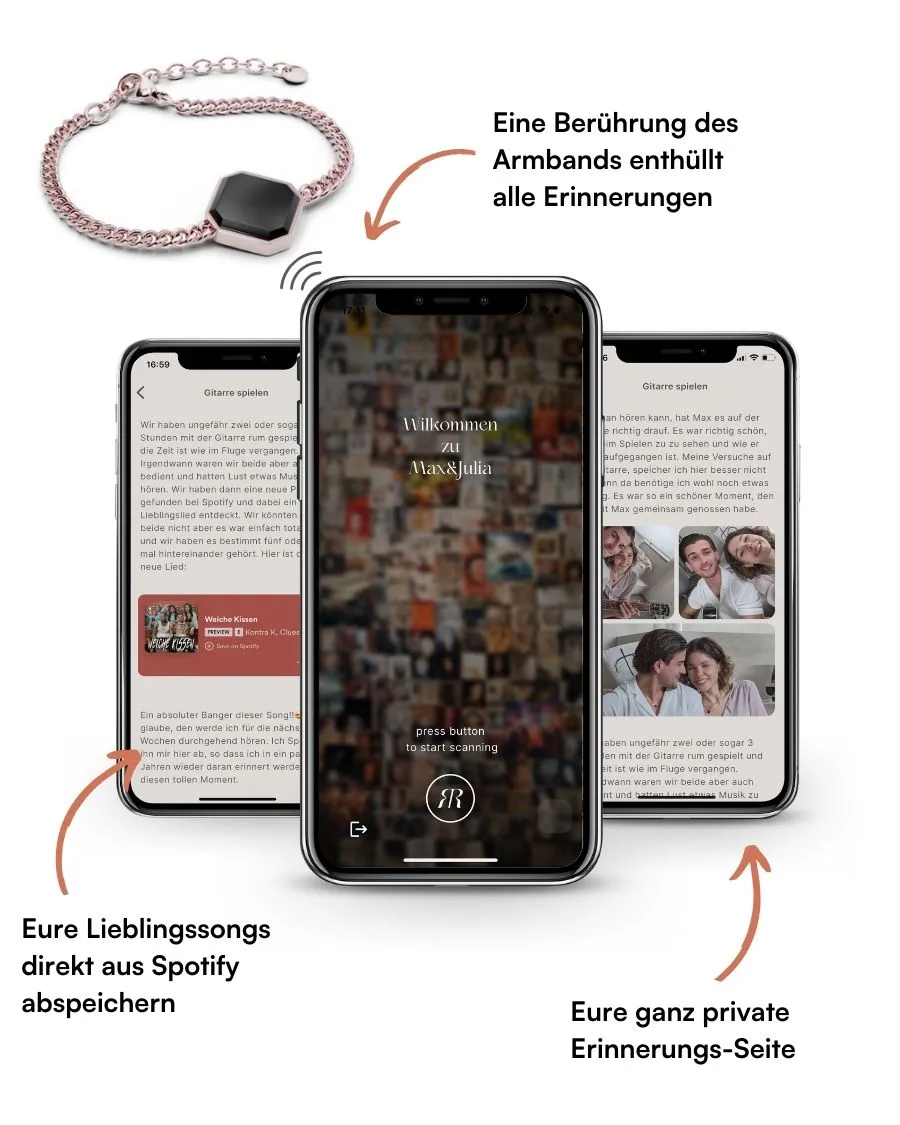 Armband - Onyx - Rosegold - Für Sie