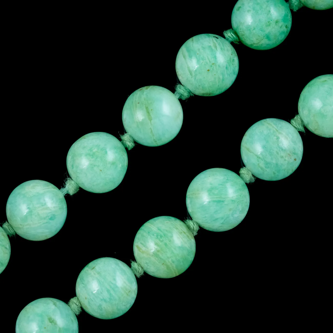 Art Deco Jade Bead Princess Necklace