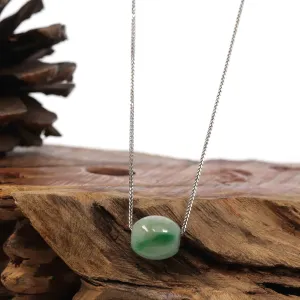 Baikalla™ "Good Luck Button" Necklace Rich Green Jade Lucky TongTong Pendant Necklace