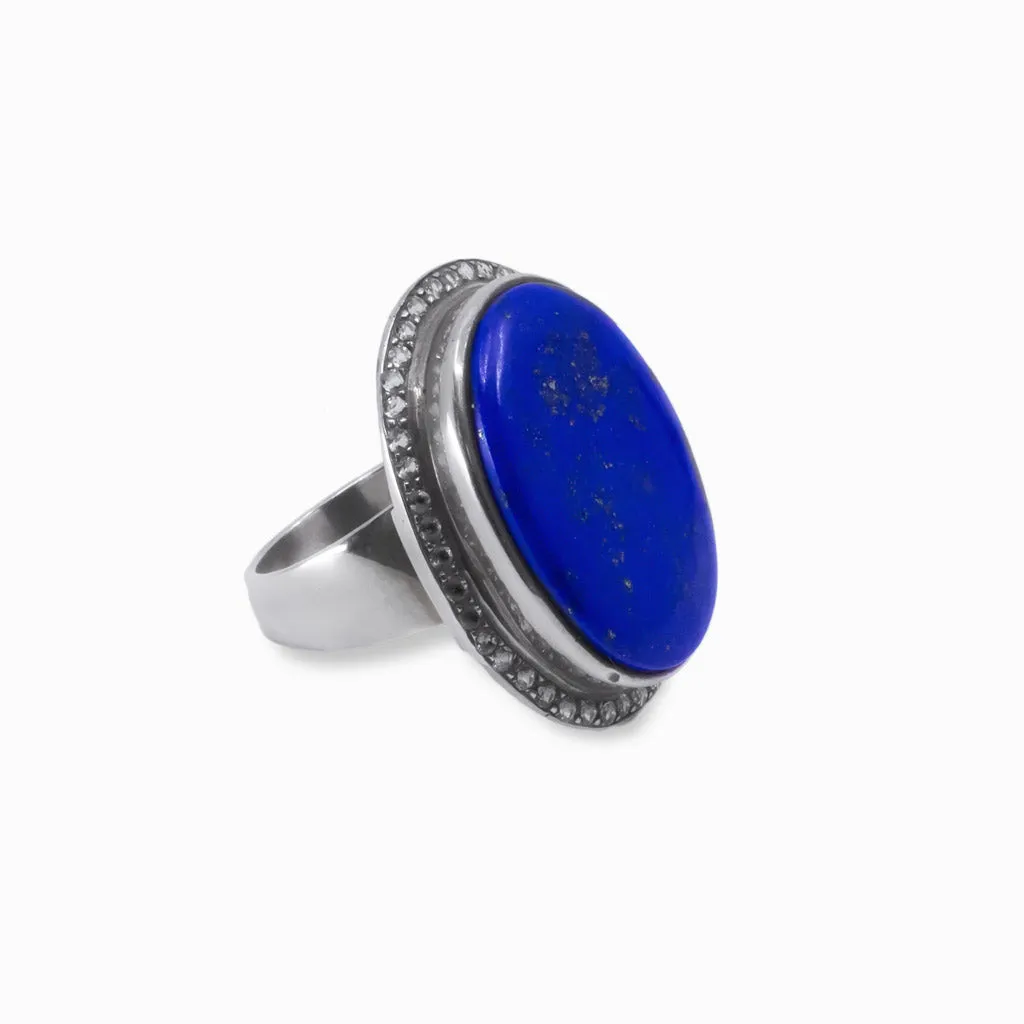 Lapis Lazuli Ring & White Topaz