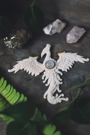 Moonstone Firebird Pendant