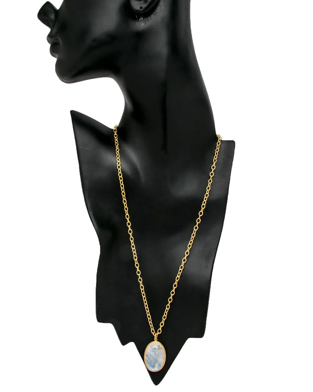 Moonstone Scarab Pendant Necklace