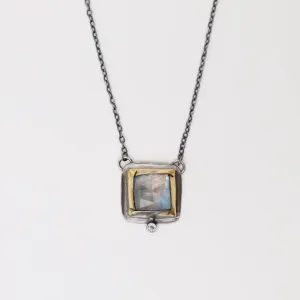 Moonstone Square Fold Necklace