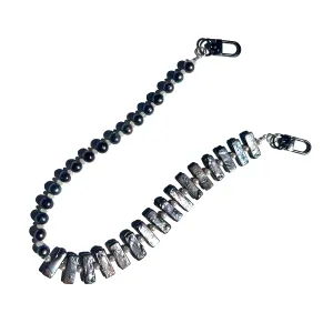 MPR x IMAGINARIUM: Pearl Mismatch Necklace in Peacock with White Pearl  Moonstone Necklace