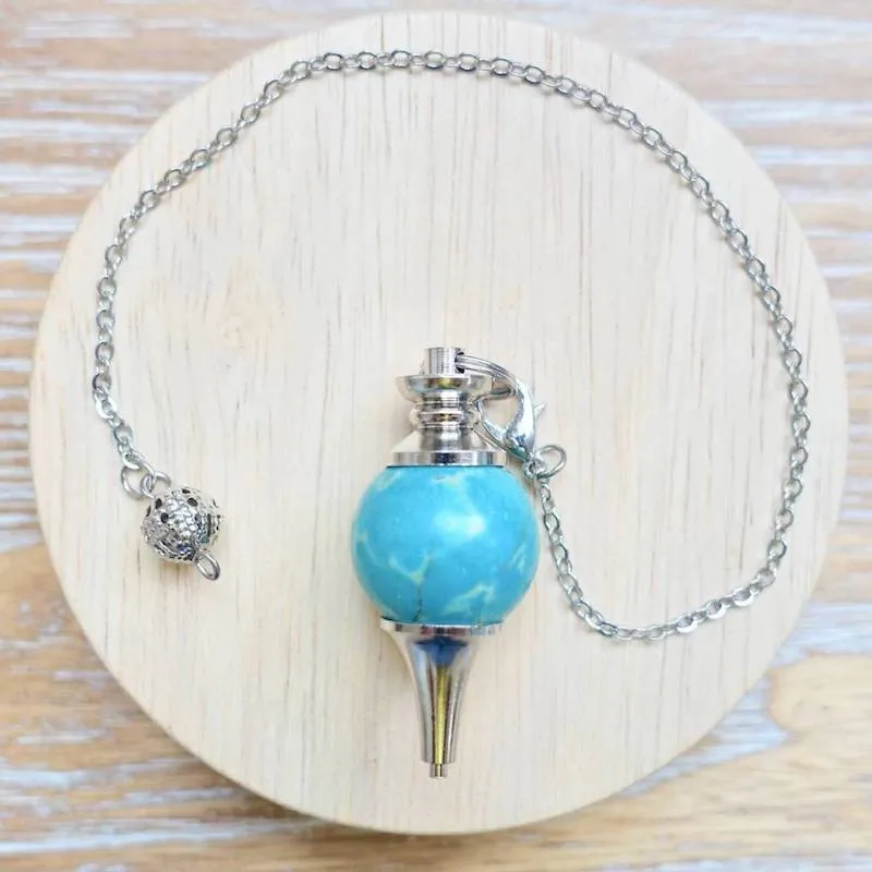 Natural Gemstone Sphere Dowsing Pendulum
