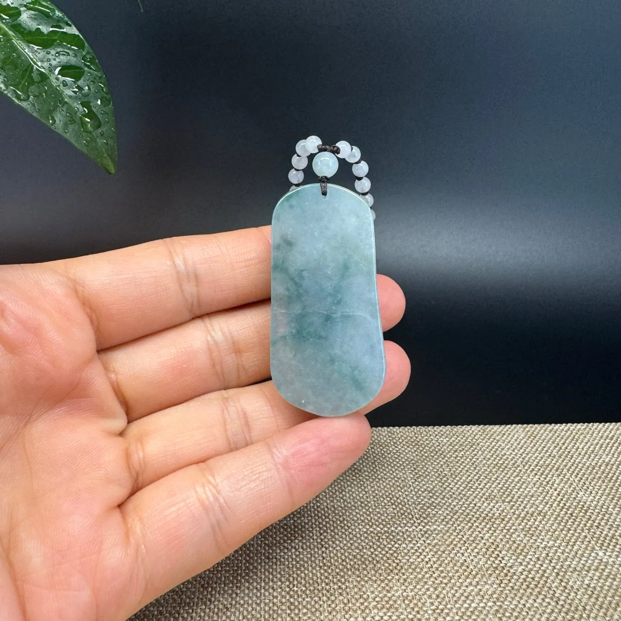 RealJade® Co. Genuine Burmese Jadeite Jade Blue Happy Buddha Pendant Necklace