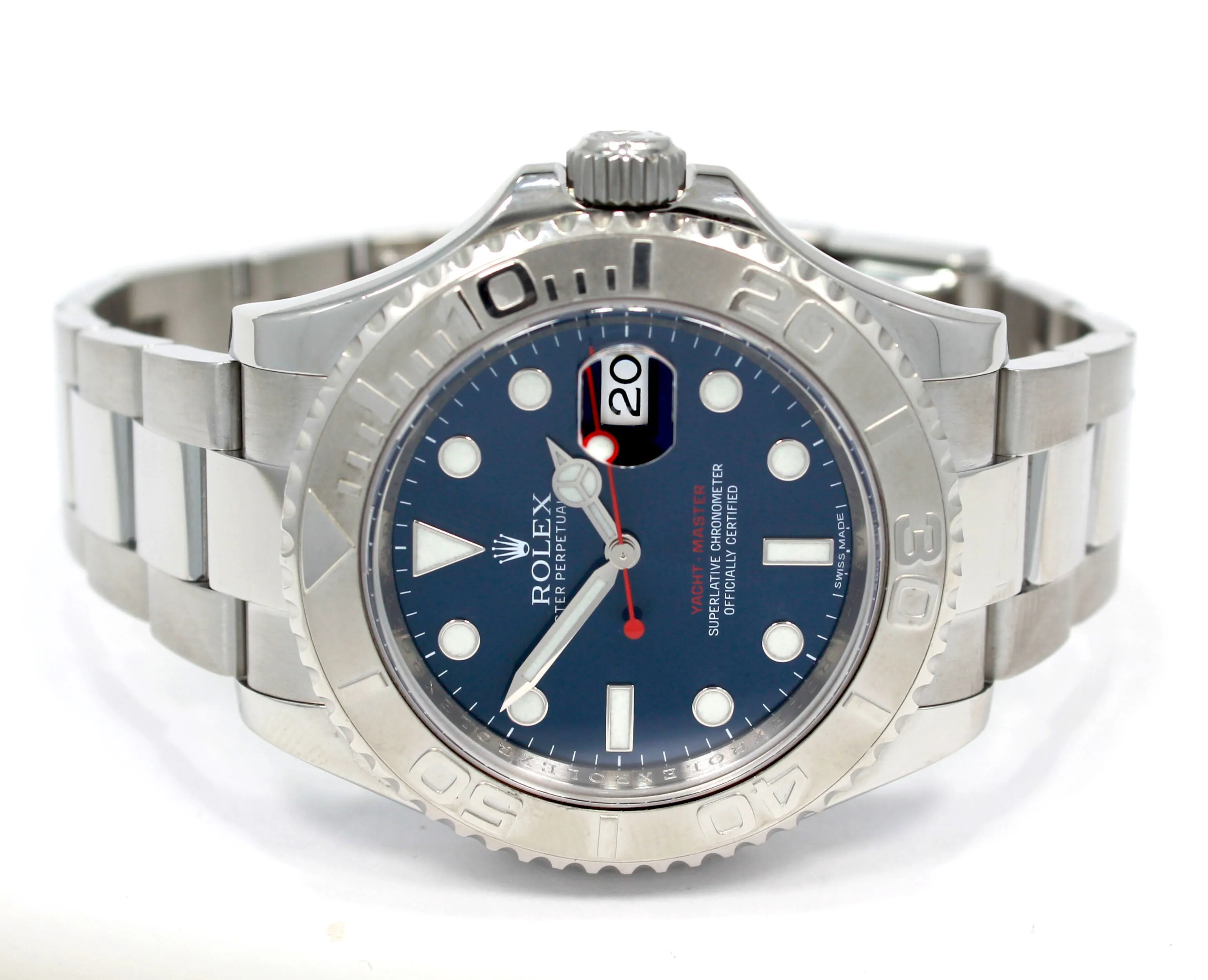 Rolex Yacht-Master 40 116622 Blue Dial Platinum Bezel with Blue Rubber-B And Original Oyster Band