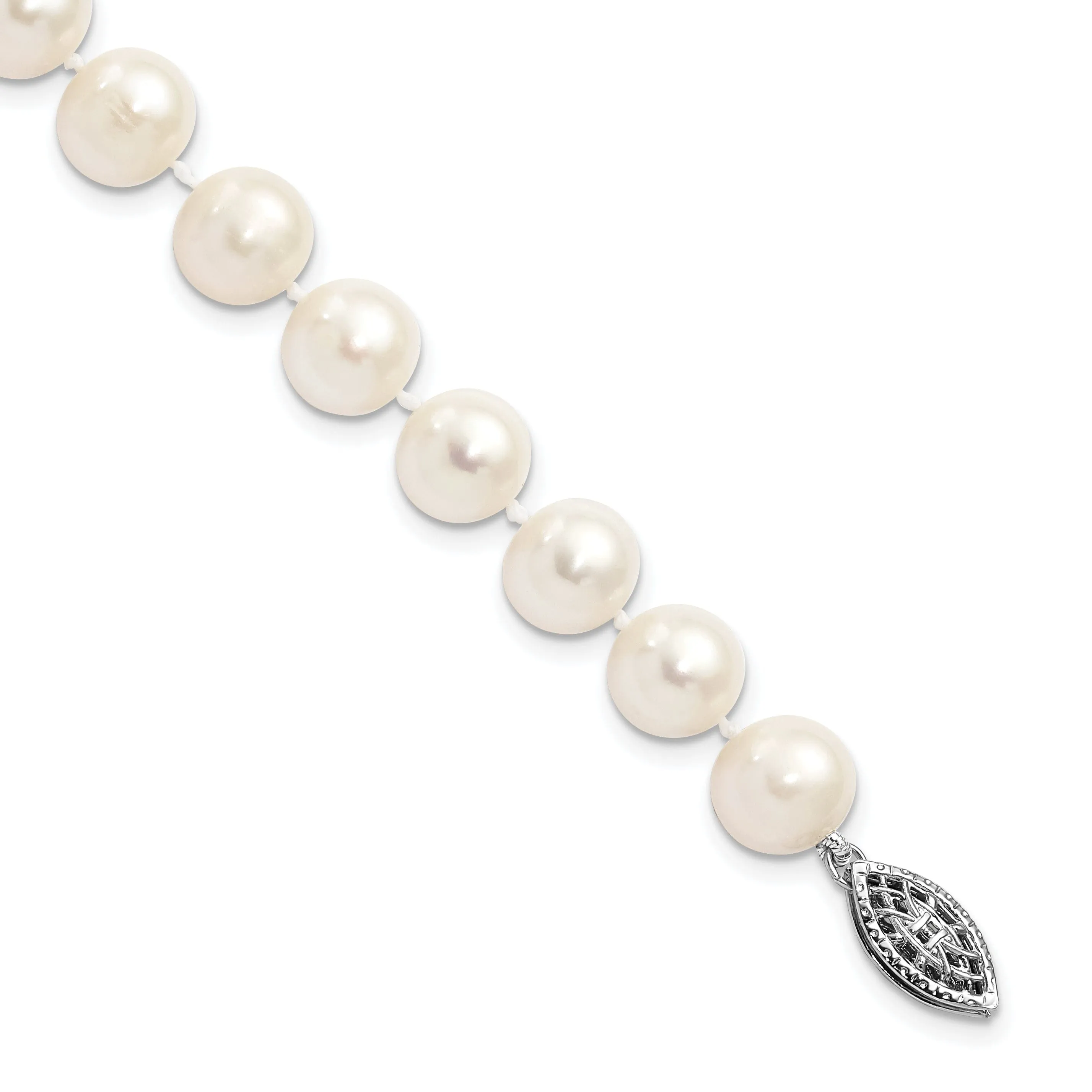Silver White Freshwater Cultured Pearl Bracelet