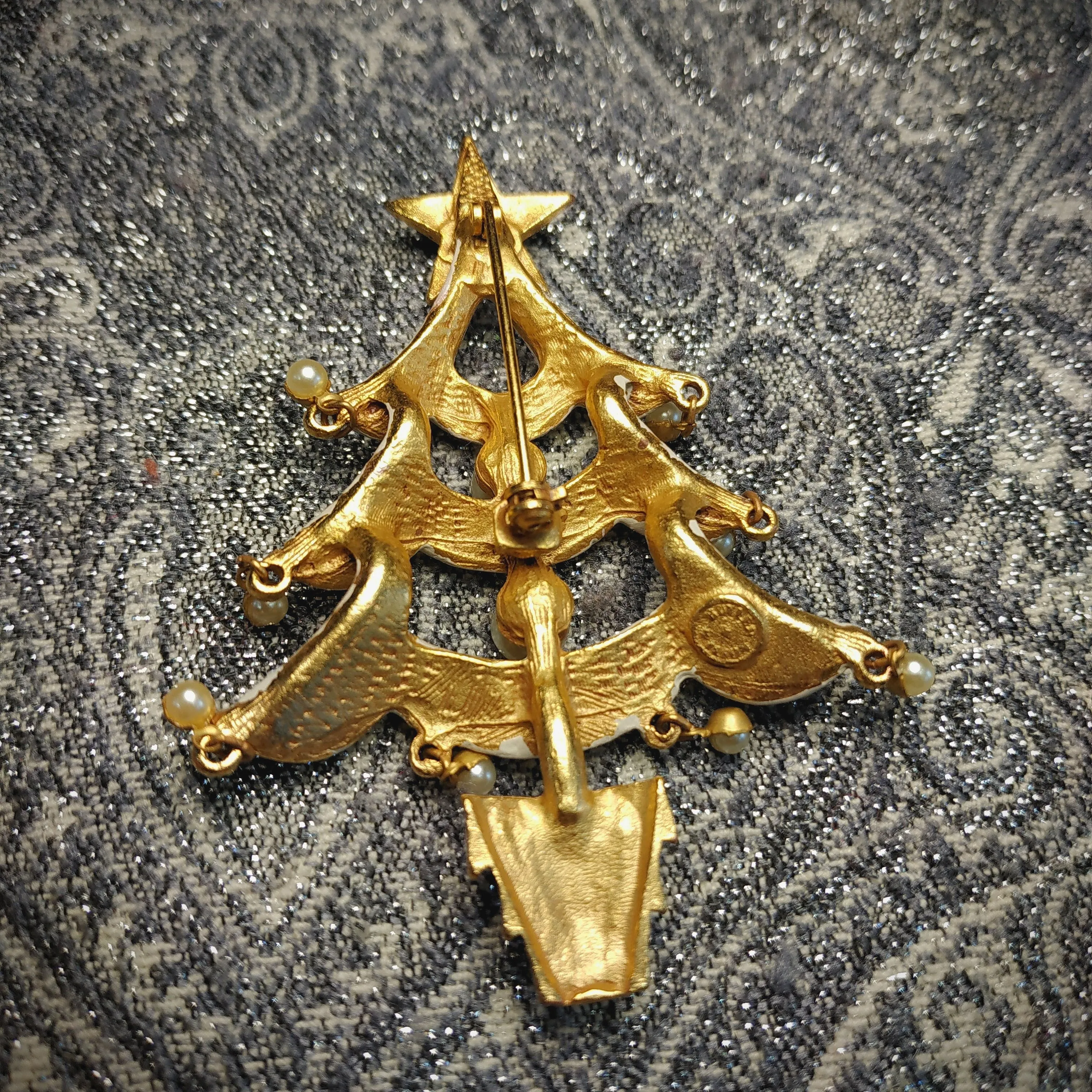 White Christmas tree brooch by Butler and Wilson with Star
